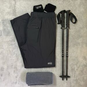 REI Co-Op Rain Pants Mens Medium Black Waterproof Ankle Zip Hiking Outdoor